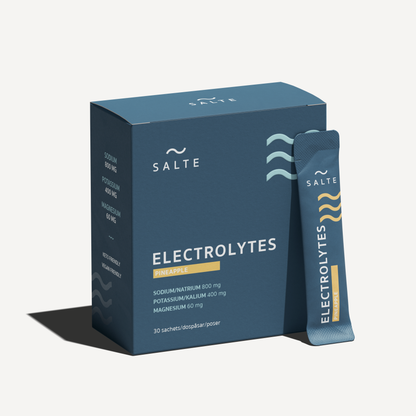 SALTE Pineapple electrolytes 30-pack box with sachet – sodium 800 mg, potassium 400 mg, magnesium 60 mg