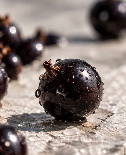 Fresh blackcurrants with water drops – SALTE Blackcurrant electrolyte flavour